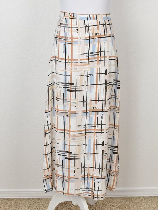 Wilfred Dresses & Skirts - Aritzia Wilfred Midi Skirt in Cream Abstract Plaid - 2